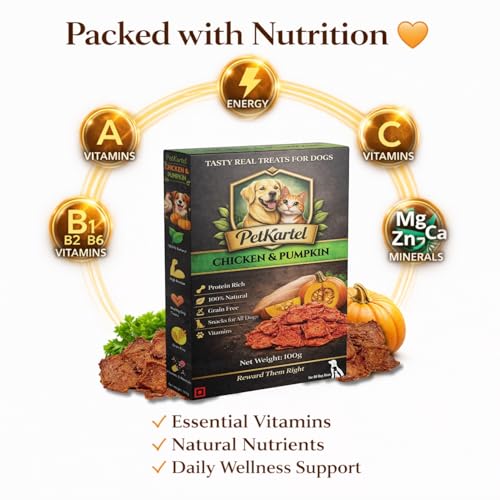 Image of Chicken Dog Treats | Protein Rich Natural Dog Snacks with Farm Fresh Chicken | Grain Free Healthy Training Treats for Puppies & Adult | Nutritious Reward Bites | 100g (Chicken & Pumpkin)
