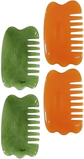 Gua Sha Raspando Massagem Pentes: 4 Pcs Resina Raspando Pente de Couro Cabeludo Multifuncional Meridianos de Mão Raspando Ferramenta de Massagem para a Cabeça Cuide Relaxar