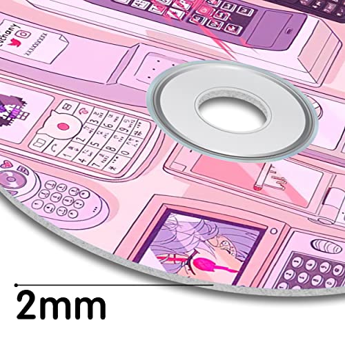 Hk Studio Kawaii Records For Wall Aesthetic 5.1" Pack 16 - Pvc, Cd Size Kawaii Record Wall Decor For Dorm, Wall Collage Kit, Bedroom - Kawaii Room Decor For Teen Girls #TOP3