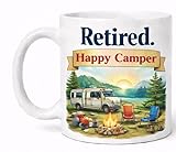Retired Happy Camper Campervan Outdoor Retirement Mug Gift Mug