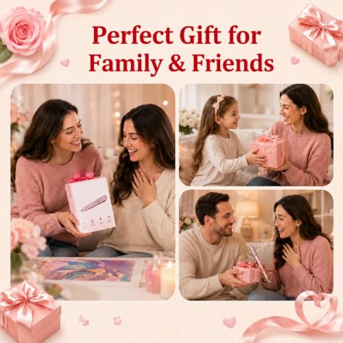 Image of Wireless Electric Diamond Art Pen, Vacuum Diamond Painting Pen No Wax Needed, 150 Ergonomic Tip, Quiet Lightweight & Rechargeable Diamond Art Accessories for Adults (Pink)