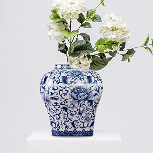 Artline Jingdezhen Ceramic Ginger Jar With Lid, Chinese Style Temple Jar, Blue And White Decorative Vase For Home Decor, Ceramic Storage Jar For Home Kitchen Dining Decoration #TOP1