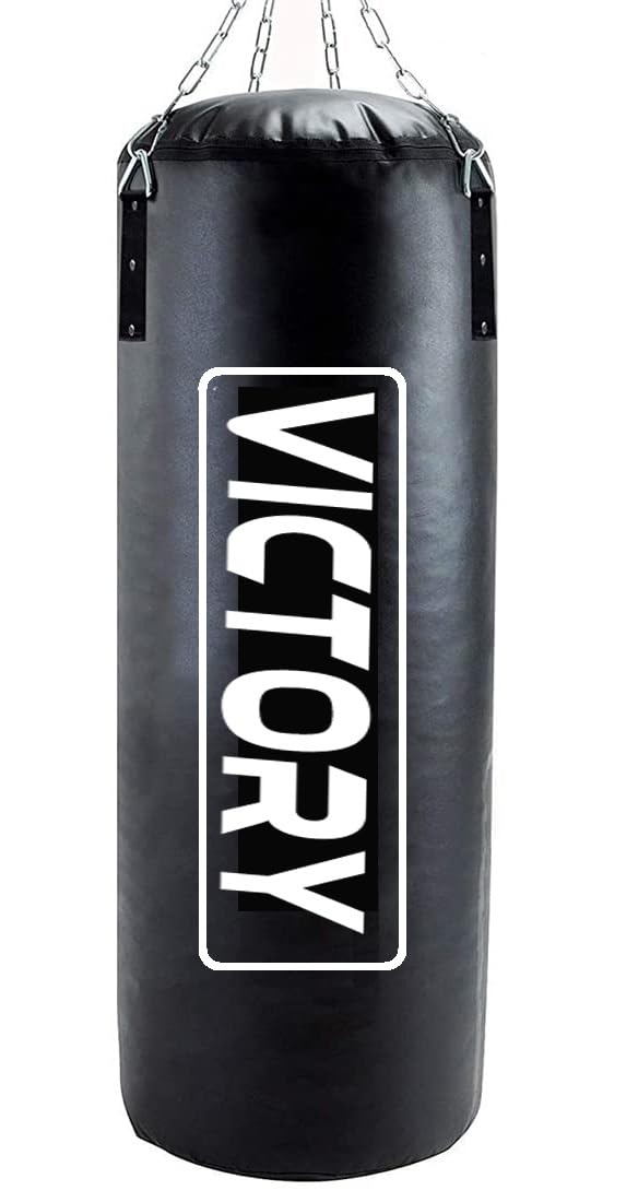 VICTORY Punching Bag, Heavy Synthetic Leather Boxing Bag Black | Stainless Steel Hanging Chain | Boxing | MMA | Kickboxing | Muay Thai | Karate | Judo | Taekwondo (3 Feet Bag) (B0CDV5TH23) Amazon Price History, Amazon Price Tracker