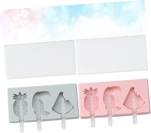 Miniatura 5 de MAGICLULU 4 juegos de moldes de silicona para paletas, moldes de chocolate para niños, moldes de frutas, moldes de paletas de hielo, contenedores de