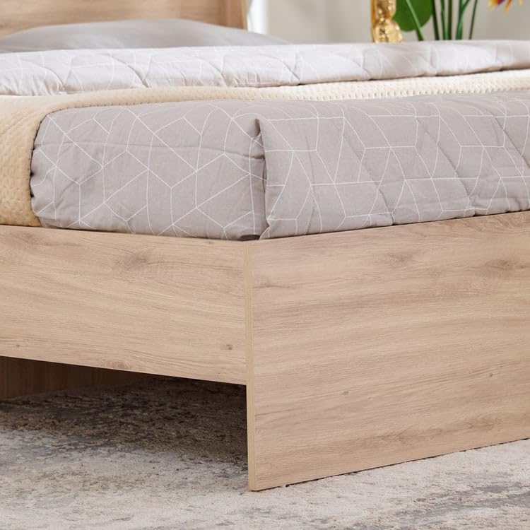 Image of Home Centre Helios Alton Queen Bed |Engineered Wood Queen Bed| (Oak) |1 Year Warranty