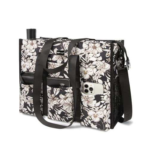 Image of TOPDesign Utility Water Resistant Tote Bag with 22 Pockets, Zipper Closure
