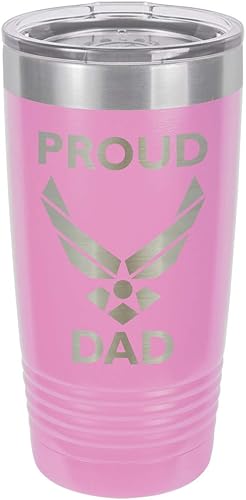 PROUD AIR FORCE DAD PAZ LIGHT PURPLE Vaso de bebida de 20 oz con pajita  Taza de viaje grabada con láser  Comparar con Yeti Rambler  Idea de regalo disponible en Yaxa Costa Rica