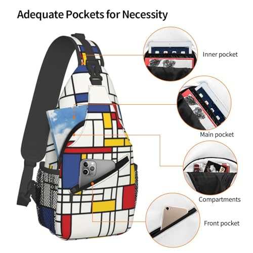 Mochila bandolera con patrón abstracto, para hombre y mujer miniatura 4