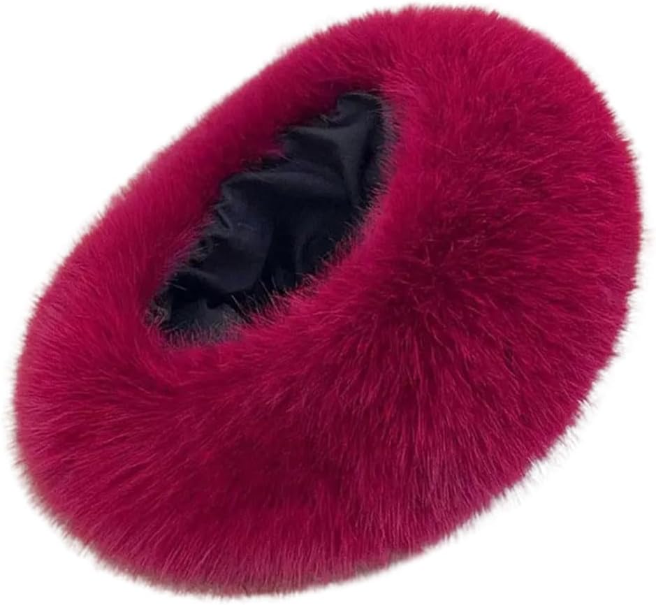 Winter Faux Fur Hat for Women, Fluffy Soft Thick Plush Cap for Outdoor