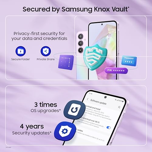 Image of Samsung Galaxy A35 5G (Awesome Lilac, 8GB RAM, 128GB Storage) | Premium Glass Back | 50 MP Main Camera (OIS) | Nightography | IP67 | Corning Gorilla Glass Victus+ | sAMOLED with Vision Booster