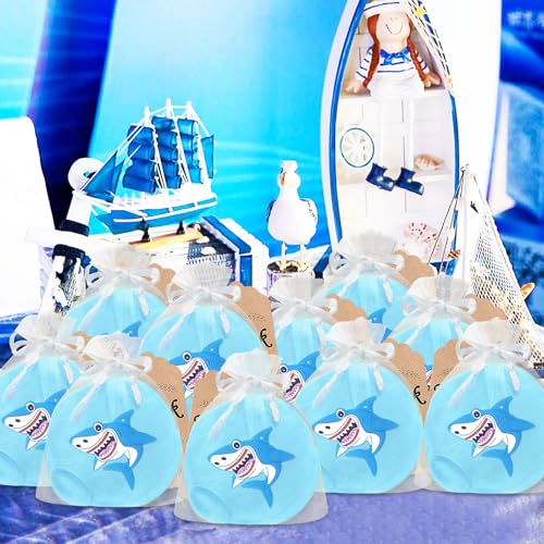 12 Pack Shark Coin Purse with Zipper Keychain,Wallet Bag Party Favors for Under the Sea Ocean Baby Shower,Seaworld Themed Party, Shark Birthday Party Decoration,Travel, Classroom Prize3