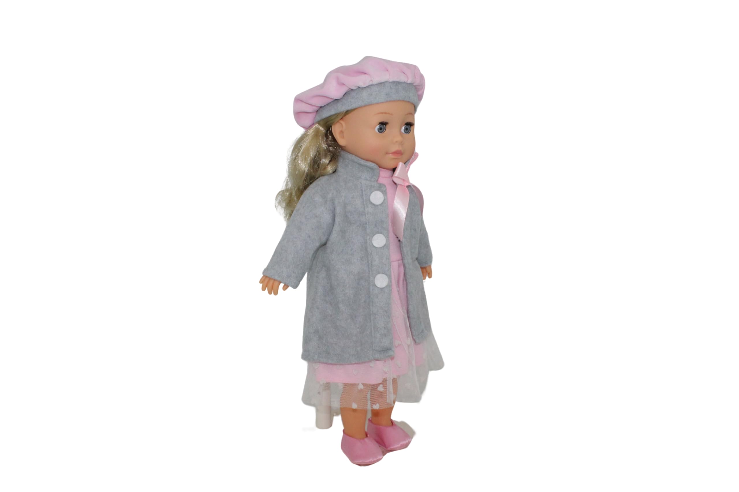Pioupiou et Merveilles– Dimian– Poupée Bambolina en Manteau Gris – 46 cm – Une poupée Qui Parle, Chante et raconte Cendrillon – 100 Mots et 3 chansons – Accessoires pour Cheveux – Texture Souple