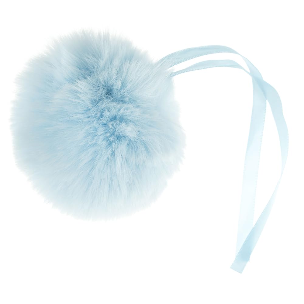 Crafty Capers Baby Blue | Giant 11cm Faux Fur Pom Pom | Gift Wrap, Home Decor & Crafts
