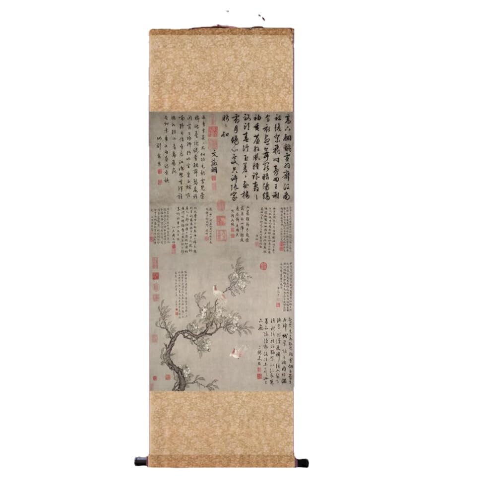 KEXYOAN Traditional Chinese Painting of Flowers Birds Silk Scroll Murals Living Room Feng Shui Decorations