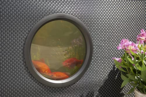 Hozelock Outdoor Aquarium - Terrassenteich 100 x 100 x 70 cm mit Flechtwänden inkl. Fenster, Schwarz