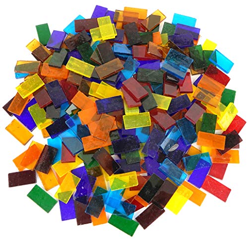 Lanyani Mosaikfliesen aus Glas, rechteckig, transparent, 0,5 kg Cover