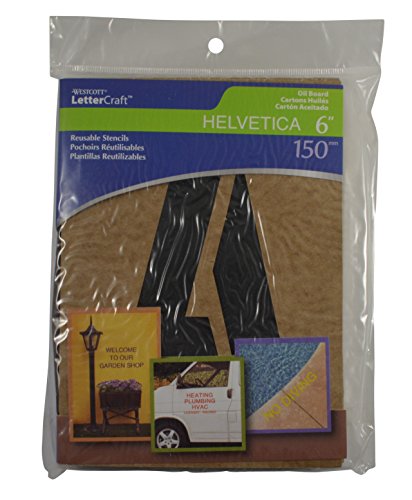 Westcott Lettercraft Oil Board Stencil, Helvetica Font, 6-Inch Characters (15826) #TOP1