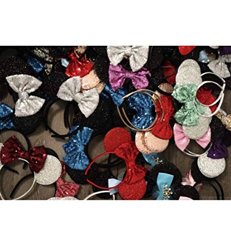 Image of CLGIFT Rose gold Minnie Ears,Pick your color, Iridescent Minnie Ears, Silver gold blue minnie ears, Rainbow Sparkle Mouse Ears,Classic Red Sequin Minnie Ears (Clearance - Mystery 3pc)