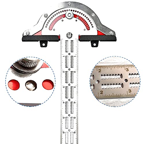 Stainless Steel T Rule Set, Angle Measuring Ruler, Protractor Woodworking, Metric Ruler, Straight Edge Inch Ruler, Multi-Function Angle Measure Tool With Wall Hanging Storage Rack(13-Inch) #TOP22