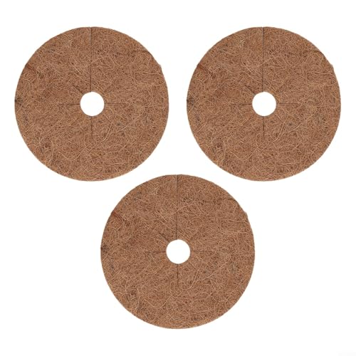 3 Coconut Mulch Discs Made from Natural Coconut Fibre for Plant and Tree Root For Protection Mulching Mats Help Maintain Soil Moisture and Temperature (20CM)