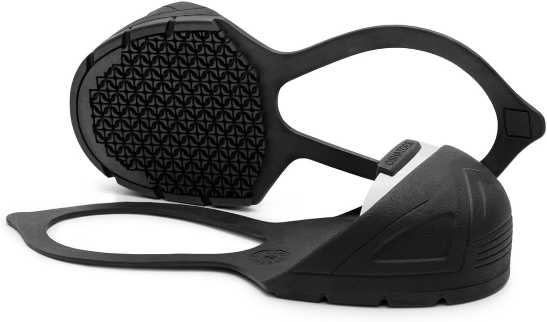 Oshatoes Low Profile Slip-On Steel Toe Safety Overshoes with Natural Rubber Backstrap, Color Coded Sizing for Men & Women, Portable Impact Protection, Medium, Men's Size 8-10, Women's Size 10-12