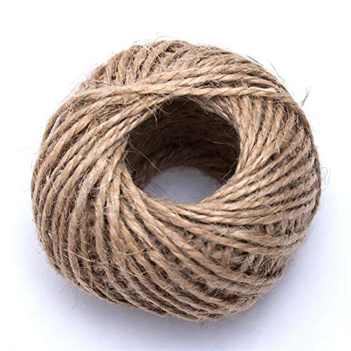 Bclla Zkenshan-Natural Jute Twine Woven 30m/Roll Natural Hemp Rope, DIY Label Hang Rope Wedding Home Accessories Twine Jute String Gardening Cord, Natural Jute Fiber