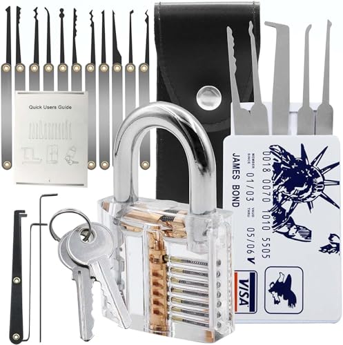 Puybiekh Padlock Lock Set with Keys Outdoor Pick Solid Brass Keyed Waterproof Lock Kit with Keys for Shed, Gate Set, School Gym Locker, Fence, Toolbox, Hasp Storage
