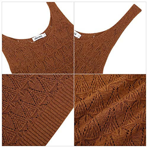 Image of Womens Sleeveless Tank Tops Summer Knit Sweater Vest Casual Cami Shirts Tops