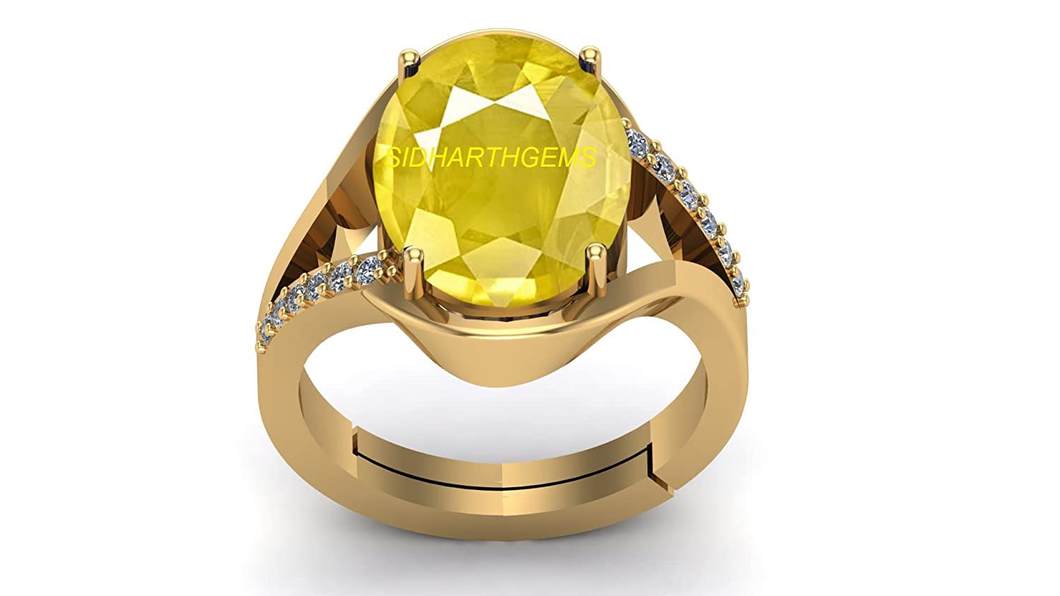 AKSHITA GEMS 14.25 Ratti 13.00 Carat Unheated Untreatet A+ Quality Natural Yellow Sapphire Pukhraj Gemstone Gold Plated Ring for Womens and Mens (Lab Certified) (B09ZLBHZN3) Amazon Price History, Amazon Price Tracker