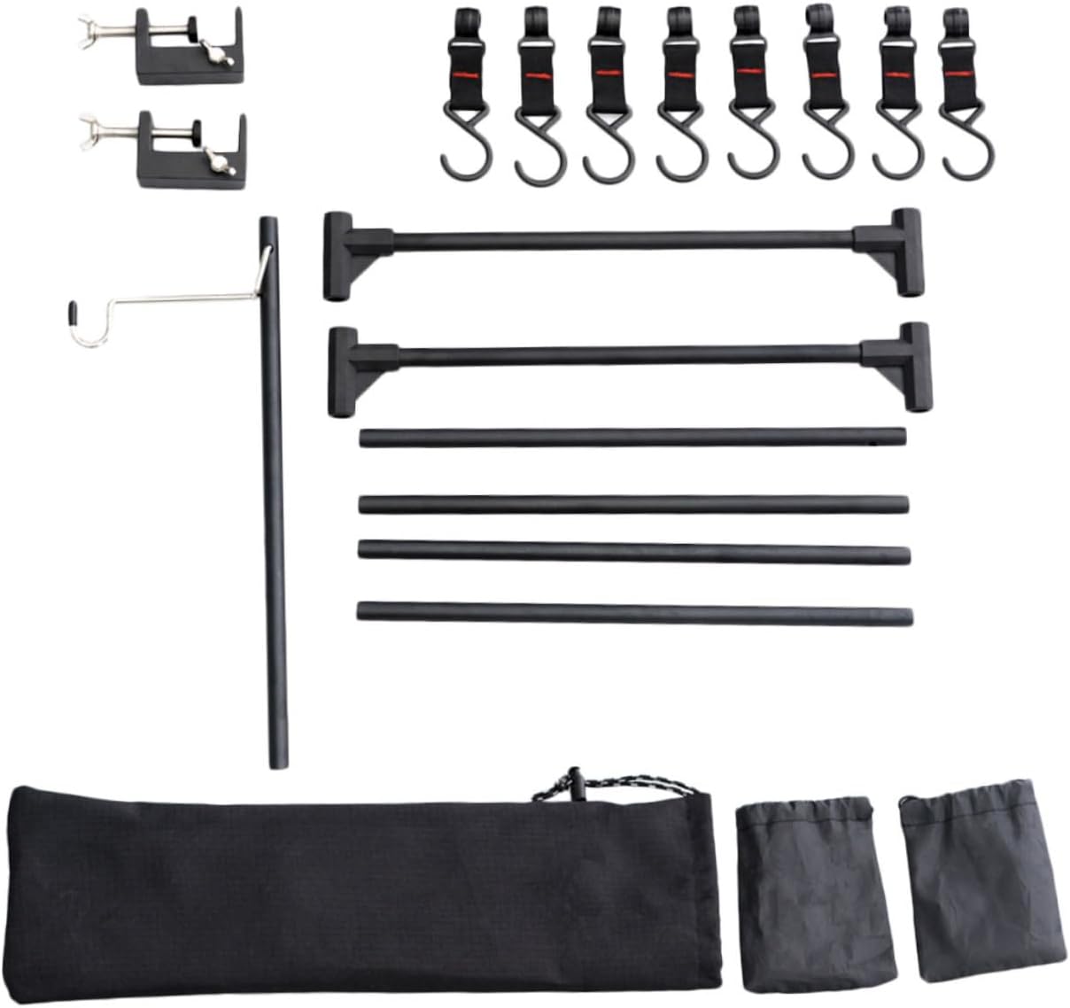 Milisten 1set Outdoor Camping Storage Rack Multipurpose Camping Light Stand Table Aluminum Alloy Folding