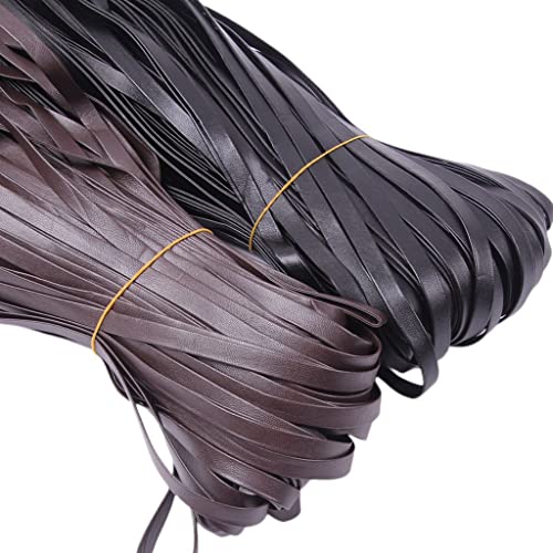 Cordón de joyería de cuero PU plano y resistente para proyectos de bisutería 4