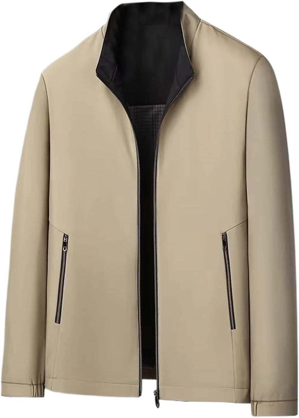 Men's Solid Color Stand Collar Jacket Business Casual Spring Autumn