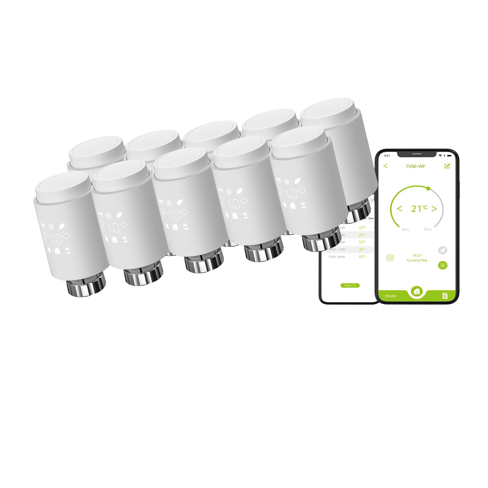 Inteligentny siłownik grzejnika WiFi Programowalny termostatyczny zawór grzejnika wsparcie Alexa Googlehome Nie wymaga bramy Wifi Direct