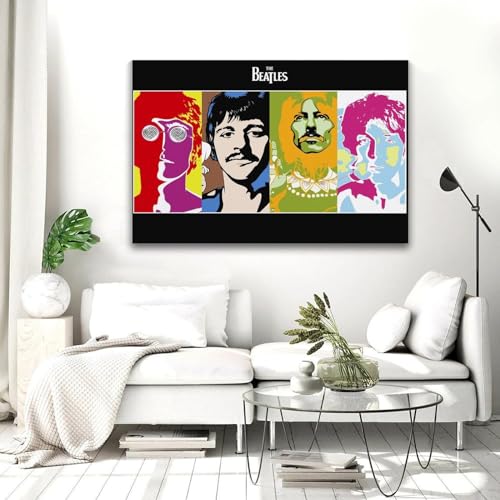 REOTTO Poster décoratif sur toile The Beatles Rock Band – Impression d’art moderne pour chambre à coucher – 20 x 30 cm - Les Beatles, Paul McCartney, John Lennon, RIngo Starr, George Harrison REOTTO Poster décoratif sur toile The Beatles Rock Band - Impression d'art moderne pour chambre à coucher - 20 x 30 cm – Image 6