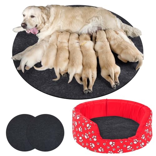 Image of SmoothNovelty 2 Pack Whelping Pads Washable and Waterproof, Reusable Pet Training Mat, Pee Pads for Dogs, Fast Absorbing, Non Slip for Whelping Box Kit Small Dog Puppy Training Supplies(32 x 32)