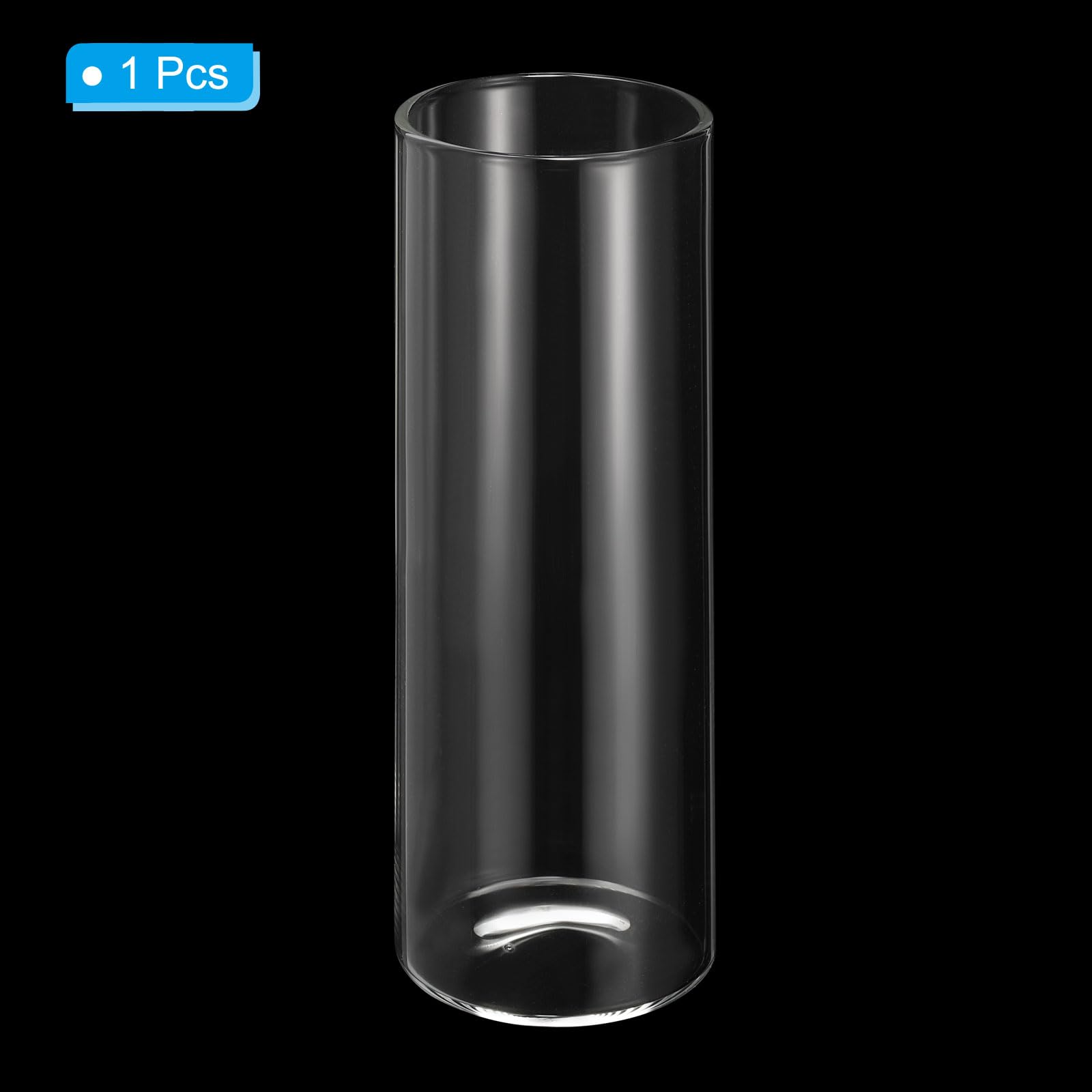 Vaas glas 45 cm hoog 15 cm doorsnee met drijvende kaars