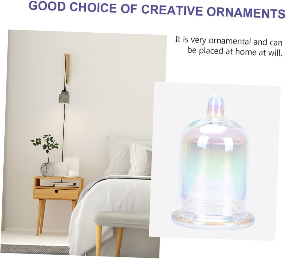 Glass Candle Holder Set with Large Household Cloche Dome, Decorative Wax Candle Cup for Wedding and Home Décor