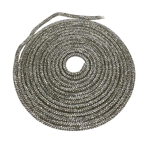 GDO GIOIE D'ORIENTE Cordón strass de silicona, 4 mm x 10 m, con cristales decorativos para accesorios de moda, bolsos y manualidades (transparente, 4,0 mm x 10,0 metros)