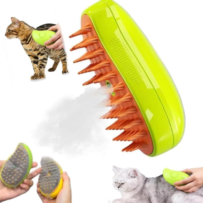3 In1 Steamy Cat Brush,Multifunctional Cat Grooming Brush,Electric Cat Brush With Spray,Self Cleaning Steamy Brush for Cat Dog,Cat Grooming Brush for Removing Tangled and Loosse Hair
