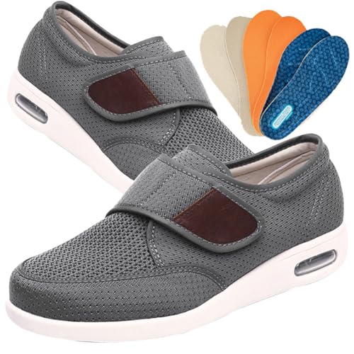 Mens Extra Wide Fit Orthopedic Sneakers with Arch Support - Comfortable Slip-On Athletic Shoes for Road Running and Daily Wear