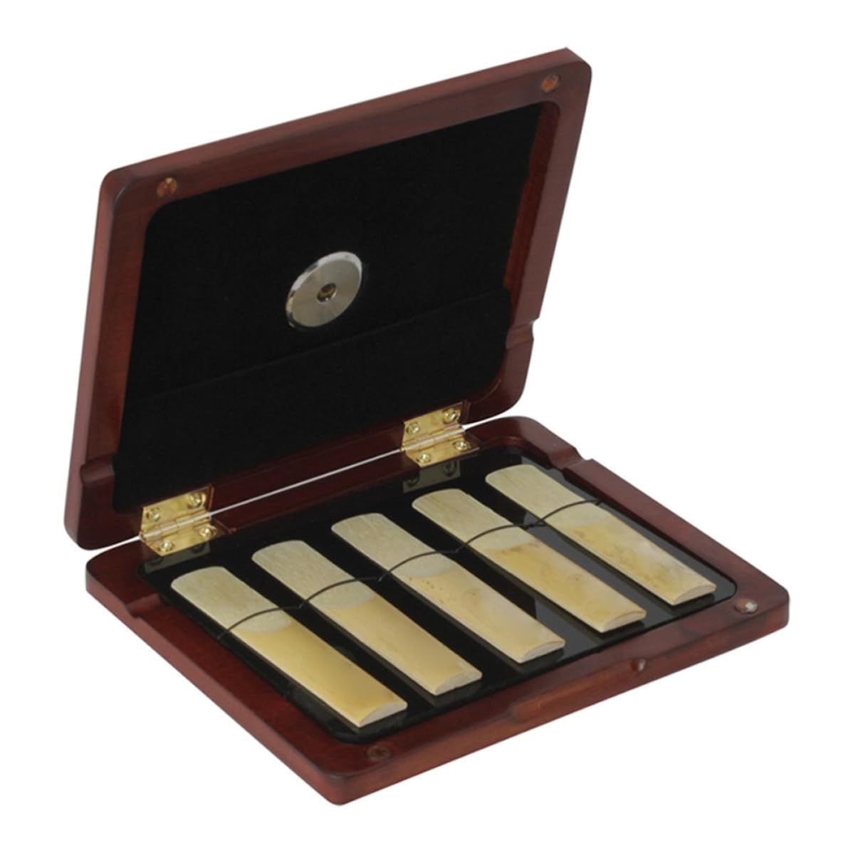 VALICLUD 5 Pezzi Scatola Porta Ance per Oboe, Reed Case in Legno con Igrometro, Custodia per Ance per Strumento Musicale, Accessorio per Oboe e Sassofono/clarinetto