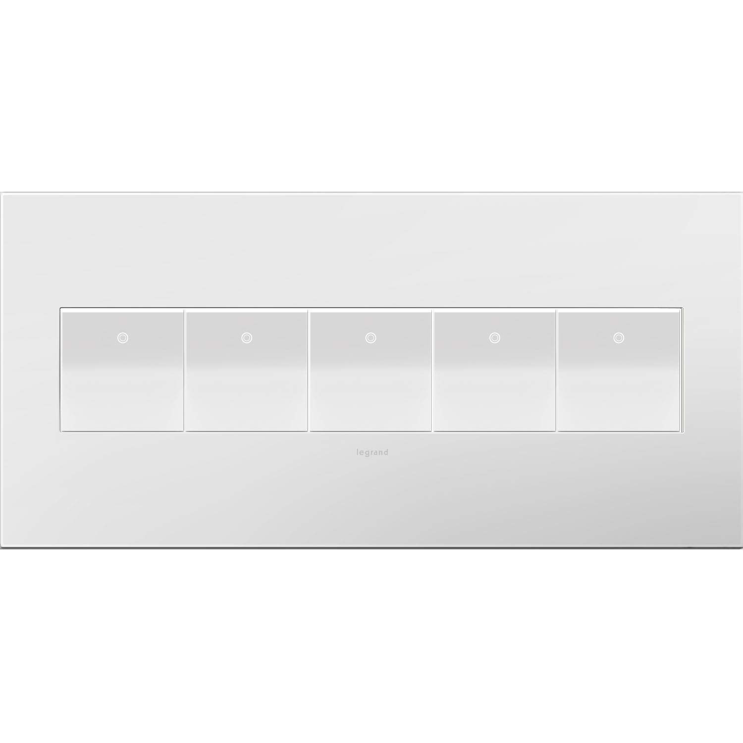 Legrand adorne Gloss White, 5-Gang Wall Plate, AWP5GWH1