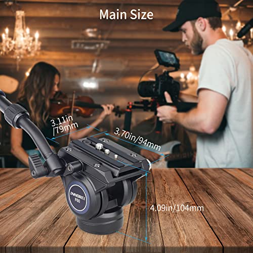 Image of Professional Camera Tripod Fluid Head-INNOREL F60,Hydraulic Panoramic Video Fluid Head with 1 /4 inch and 3 /8 inch Screws Sliding Plate for DSLR Cameras,Camcorders, Telescope,Monopod,Max Load 22lbs (F60)