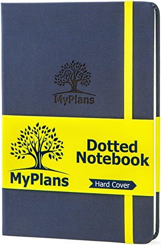 MyPlans Notebook - DOTTED - A5 Size Bullet Journal - Premium Thick Paper 120gsm - Softcover Classic Dot Grid Pages Notebook 5x8 In