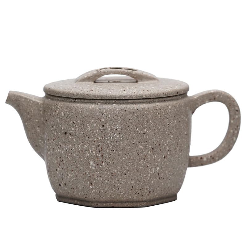 Teiere Teiera in Argilla Viola da 270 ml Teiera Fatta a Mano di Grosso Calibro Pentola di Minerale Grezzo Sabbia Grossolana Segmento di Giada Bianca Bollitore di Fango tè Zisha Teiera