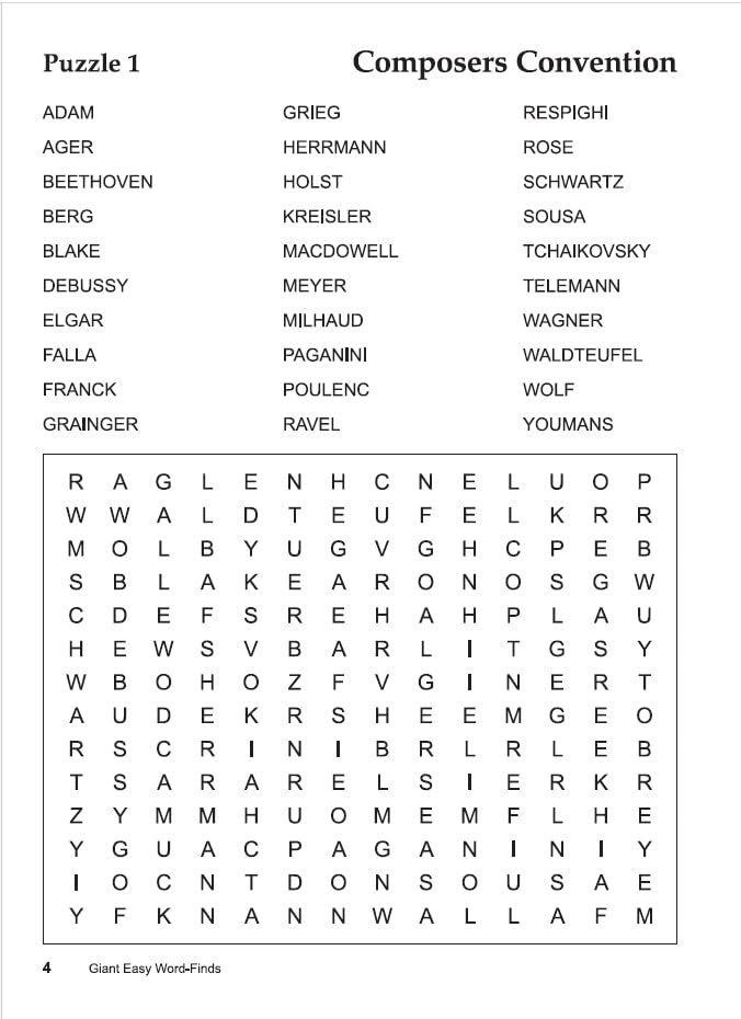 Giant Easy Word-Finds Word Search Puzzle Book image 3