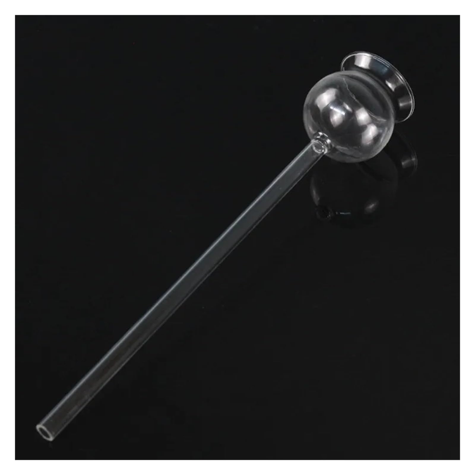 One Piece Glass Safety Funnel with Straight/double-ball Long Neck for Chemical Teaching Instrument and Laboratory(Straight type)