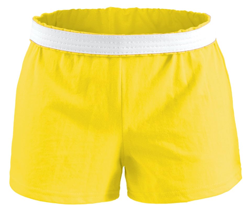 High Velocity Girls Sporty Cheerleader Shorts with Comfortable Elastic Waistband Yellow