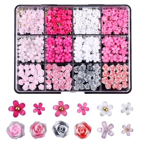 MIRKUZI Pedrería para uñas,Juego de joyas para uñas Pearl Moon Love Resin Diy Nail Accessories (A3)