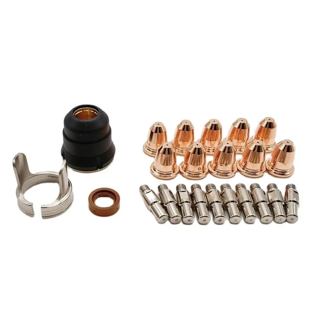 Kit de consumibles for antorcha sin alta frecuencia, boquilla, electrodo, anillo de remolino, protector, espaciador, S25, S30, S45, CUT55, PT-40, IPT-40, IPR-40, PT40, plasma de aire(0.9mm 40A nozzle)